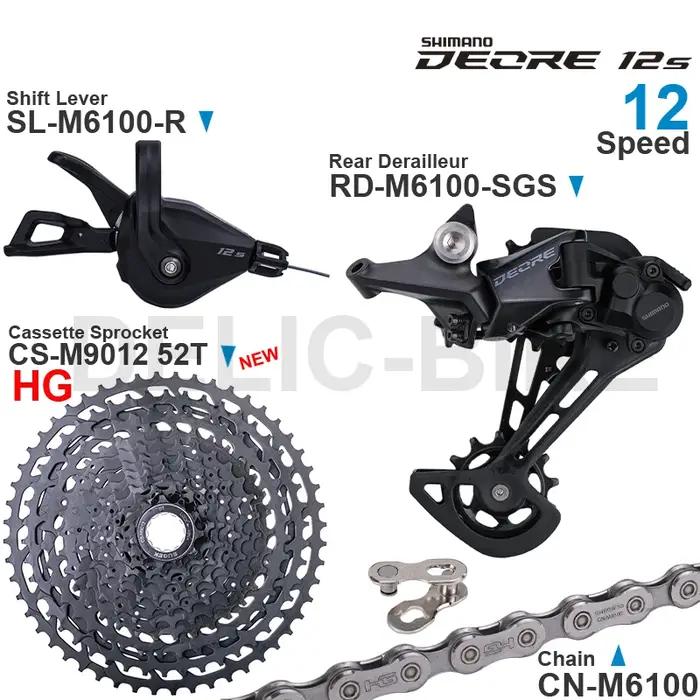 SHIMANO DEORE M6100 groupe 12 vitesses avec levier de vitesse droit chaîne de dérailleur arrière ori