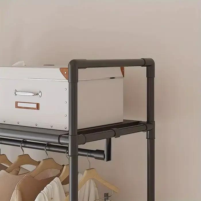 Support de Rangement avec Roulettes et Étagères pour Vêtements Organisateur Autoportant Durables Pour Chambre à Coucher Occasions Spéciales