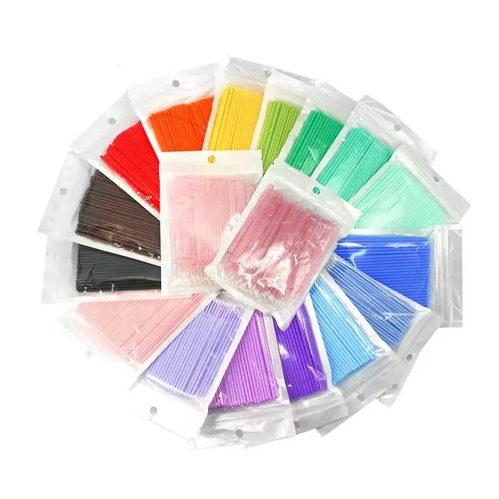 Microbrosse jetable pour Extension de cils, 50/100 pièces, tampon individuel pour enlever les cils,