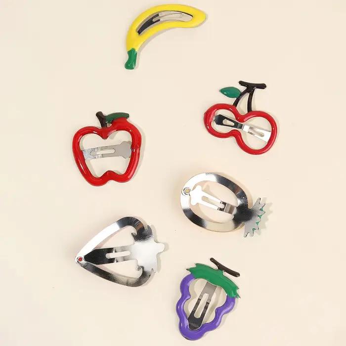 10 pièces/ensemble chaud mignon filles cheveux accessoires fruits BB pinces à cheveux côté fraise ép