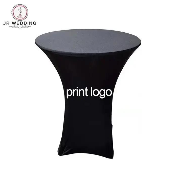 Couverture de support de cocktail à impression numérique ronde, grille de table commandée en spandex