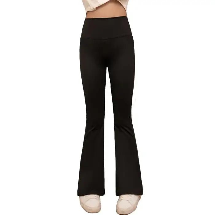 Pantalons évasés taille haute pour filles, leggings extensibles pour enfants, pantalons confortables