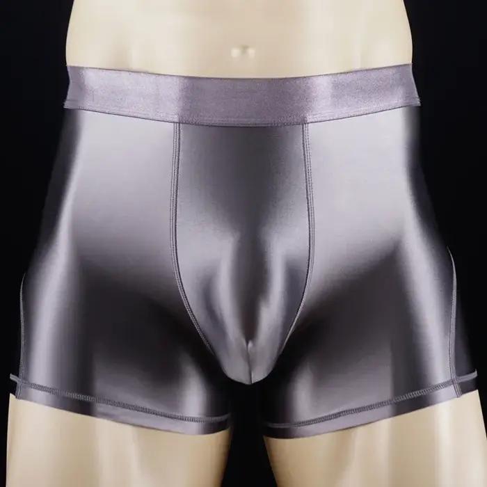 Maillot de bain brillant pour hommes, sexy, short brillant, sous-vêtement Boxer