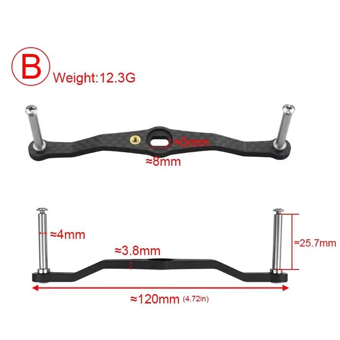 EKFAN 105MM 120MM 130MM 140MM 8*5MM trous pêche en Fiber de carbone poignée gauche droite pour Dawa appât coulée mouline