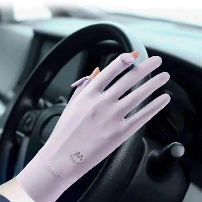 Gants de Protection solaire UV pour femmes, respirants, pour écran tactile, antidérapants, en soie g