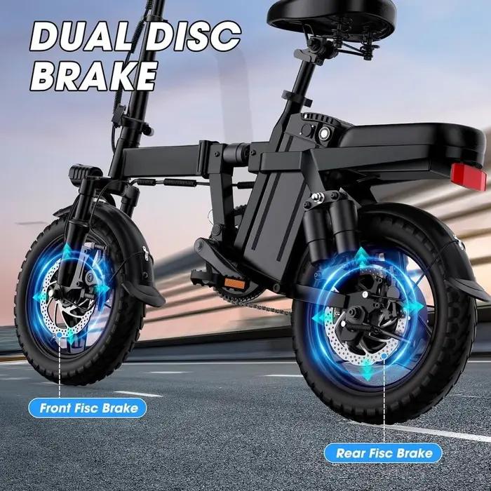 Vélo Électrique Pliable Adulte Moteur 500W Suspension 9 Points Freins Disque Autonomie 45km Pour Déplacements Quotidien Vacances