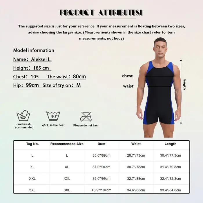 Maillot de bain une pièce pour hommes, bretelles en fibres, protection contre les éruptions cutanées