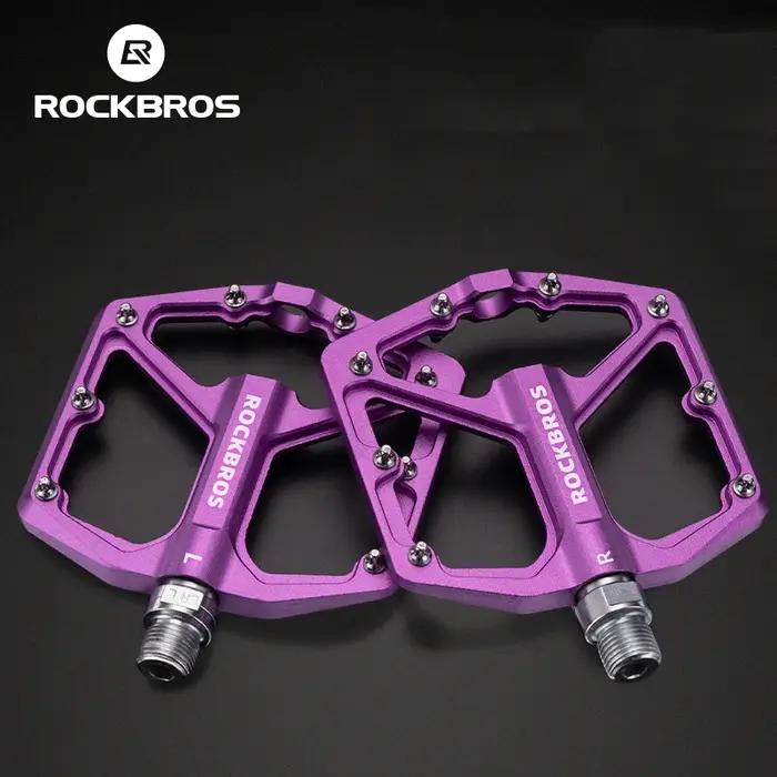 ROCKBROS pédales de vélo antidérapantes en alliage d'aluminium, roulement scellé ultraléger, pédale