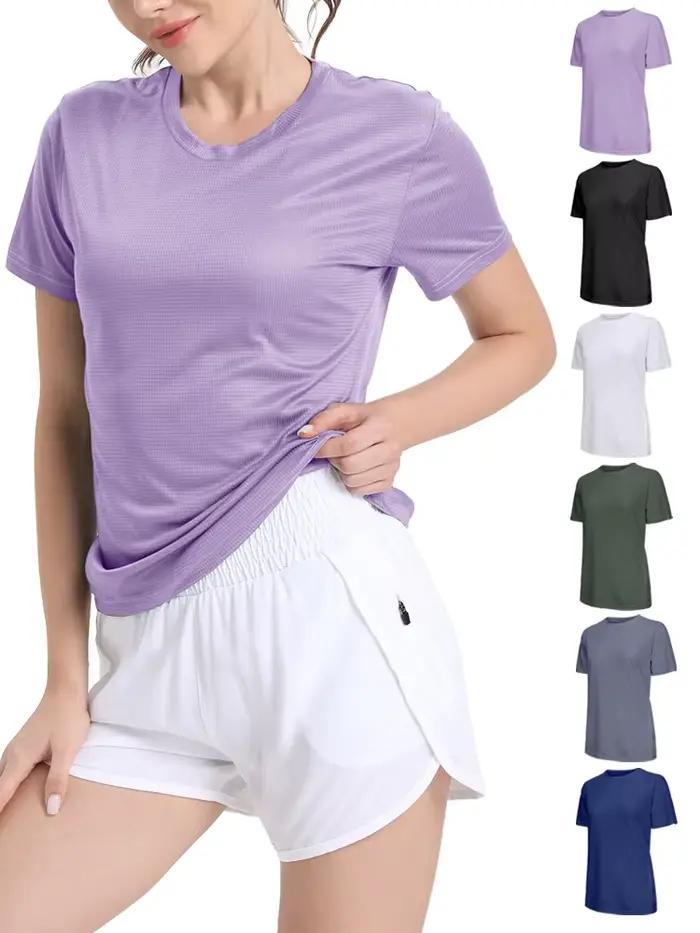 T-Shirt de Sport ultraléger à séchage rapide pour femmes, couleur unie, léger et respirant, chemise