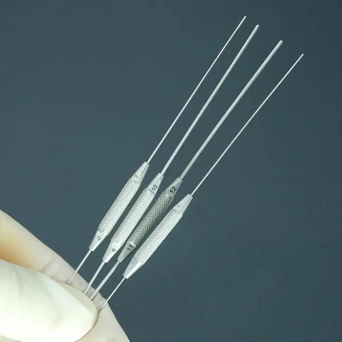 Instruments ophtalmiques en acier inoxydable 4 pièces/ensemble, sonde lacrimal, équipement de micros