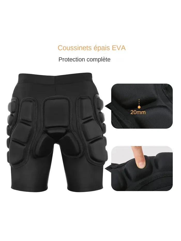 Short de compression rembourré pour protection de hanches et fesses en snowboard, 3D protection, rembourrage fin et confortable, endurance améliorée, support musculaire, pour snowboarders et glisseurs