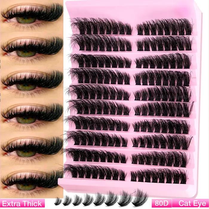 Cils individuels 8-16mm 160 pièces cils en grappe aspect naturel plateau mixte bricolage Extension d