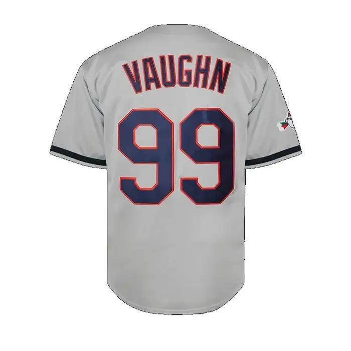 Maillot de film Ricky Vaughn pour hommes, maillots de baseball pour fans de sport cousus Hip Hop des