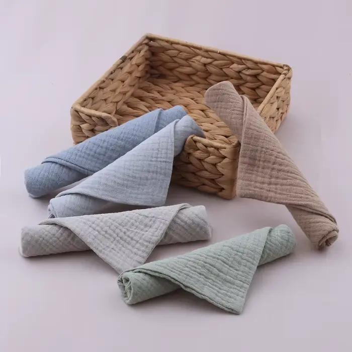 Serviettes en coton gaze douce et absorbante pour bébé, 5 pièces, lingettes pour le visage, mouchoir