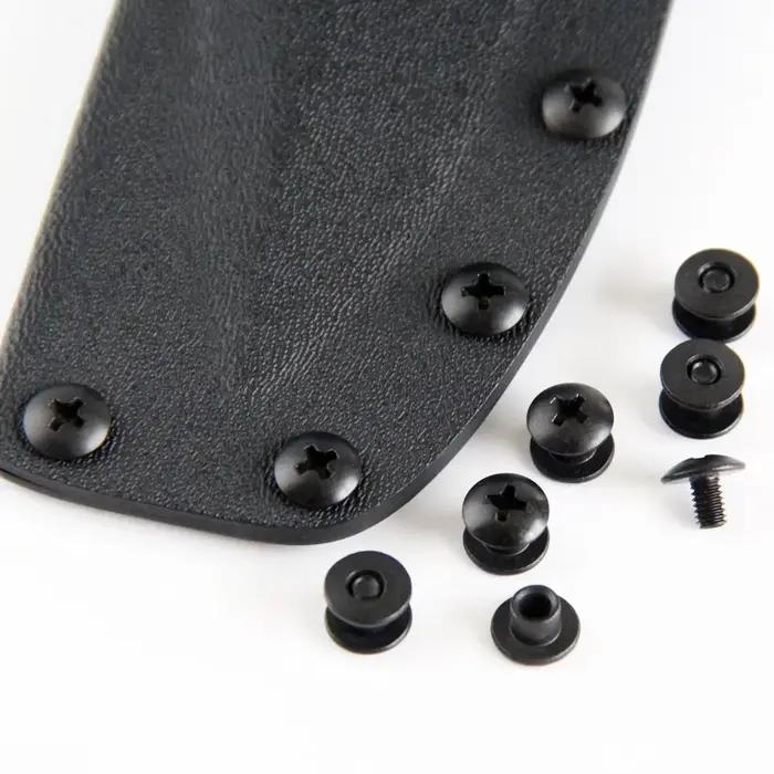 Jeu de Vis en Acier Noir pour Poteau Court Chicago, Tête Croisée, Parfait pour le Bricolage, Étuis/C