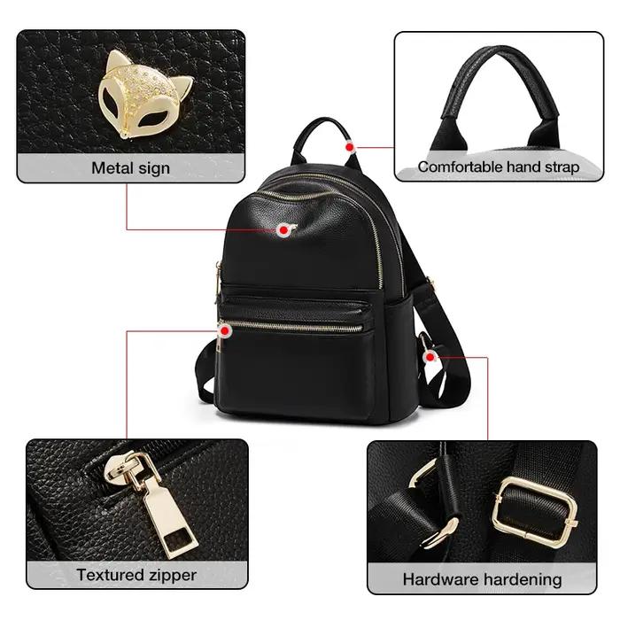 Sac à dos en cuir véritable pour femmes de la marque FOXER, sac à bandoulière de voyage tendance 202