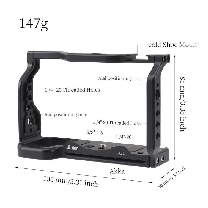 JLwin kit de Cage de caméra extension de protection du corps cage complète adapté pour Sony A7C Cage