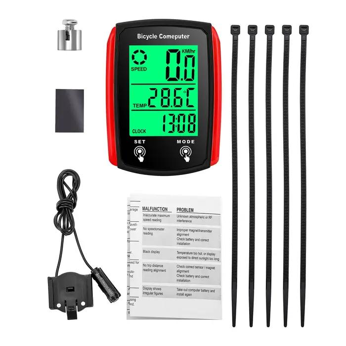 Ordinateur de vélo filaire 19 fonctions, compteur de vitesse tactile, odomètre, ordinateur étanche a