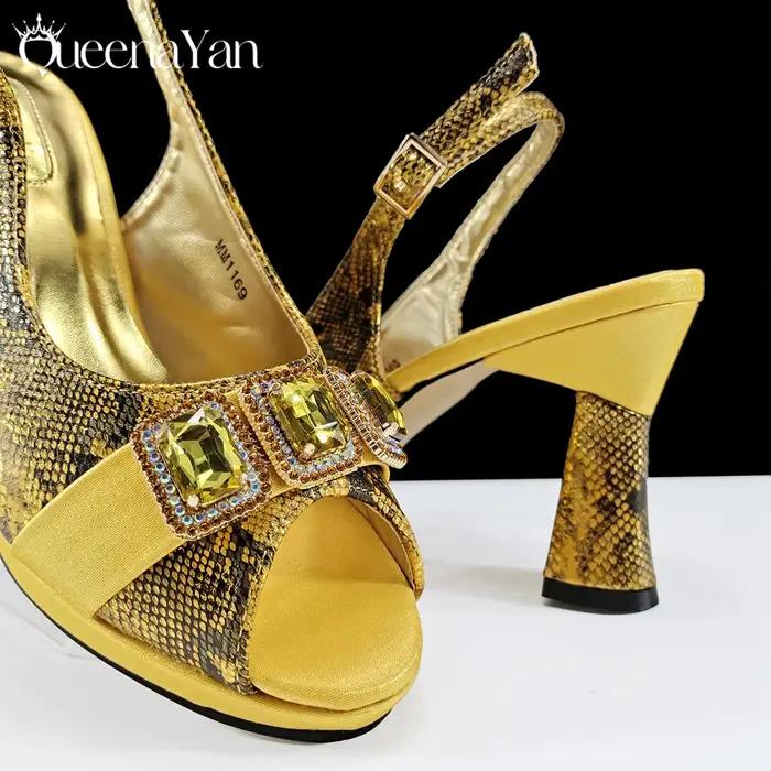 Queena Yan – ensemble de chaussures et de sacs de fête italiens luxueux pour femmes, sandales élégan