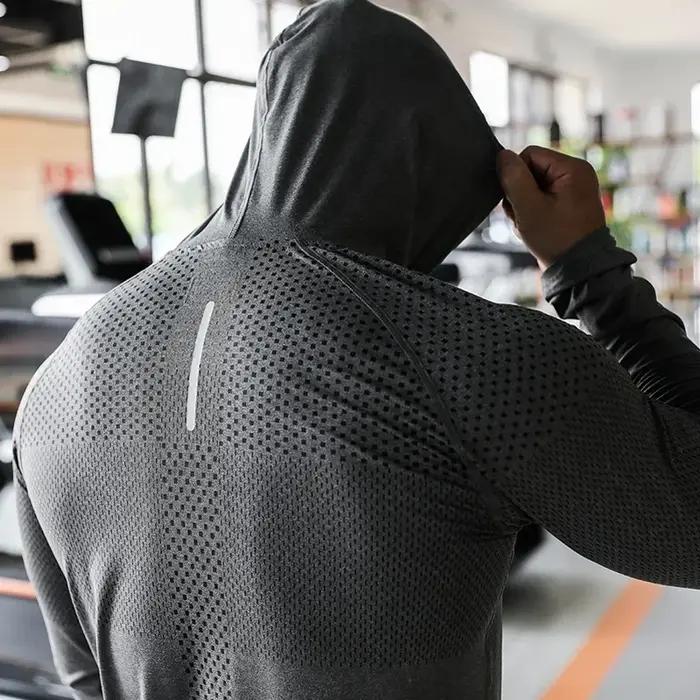Hommes Fitness Survêtement Sport Sweat À Capuche Gym Jogging Extérieure À Capuche D'entraînement Che