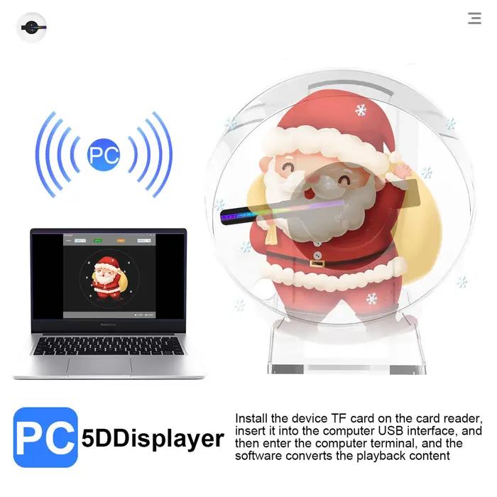 Projecteur d'hologramme 3D, affichage publicitaire, ventilateur, lecteur vidéo, œil nu, HD, LED, per