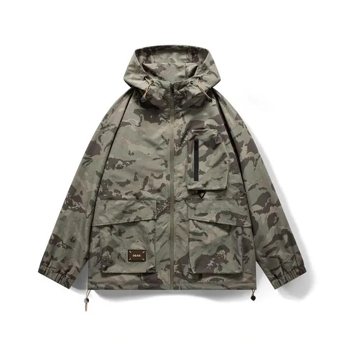 Veste à capuche de Camouflage pour hommes, vêtements d'extérieur tendance américains, Sports de plei