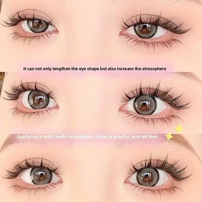10 rangées de 100 grappes C Curl faux cils individuels de style renard, maquillage naturel pur à sec