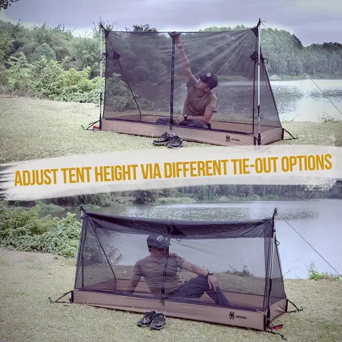 Tente intérieure extérieur OneTigris maille abri camping 1 personne étanche sol baignoire randonnée survie chasse