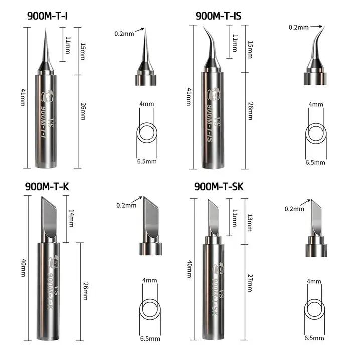 Pointe de fer à souder sans plomb, pointes en cuivre sans oxygène pour stations à souder 900 936, po