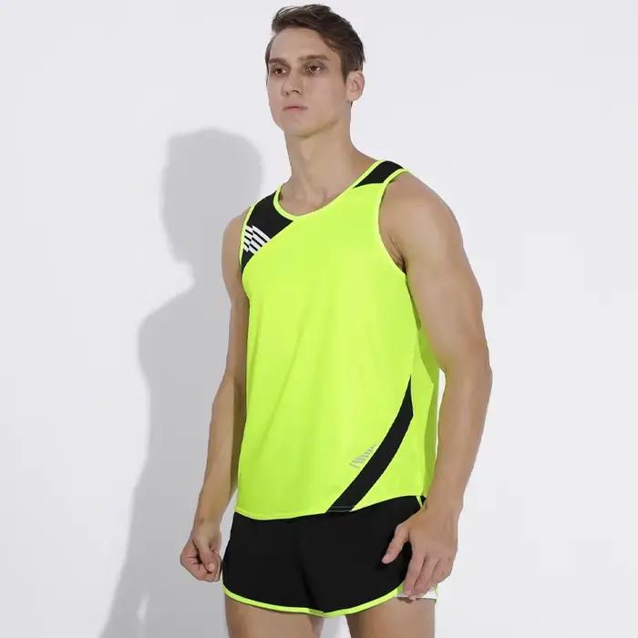 Combinaison de course pour hommes, uniforme de Jogging de sport à séchage rapide, gilet et short à C