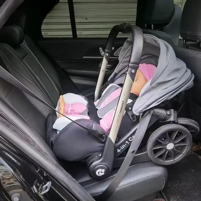 Poussette 4-en-1 Premium 2026 tout-en-un pour nouveau-né, pliable compacte, siège auto bidirectionne