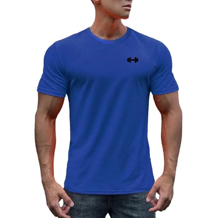 T-shirt à manches courtes et col rond pour homme, vêtement en maille, respirant, séchage rapide, coo