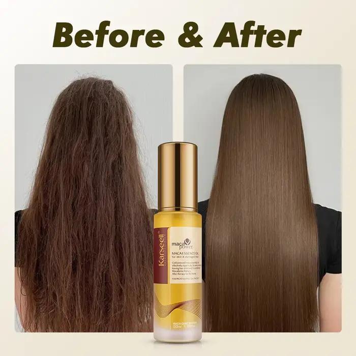 Karseell 50ml huile d'argan marocaine 50ml 1.69 fl.oz pour la guérison des cheveux sérum capillaire