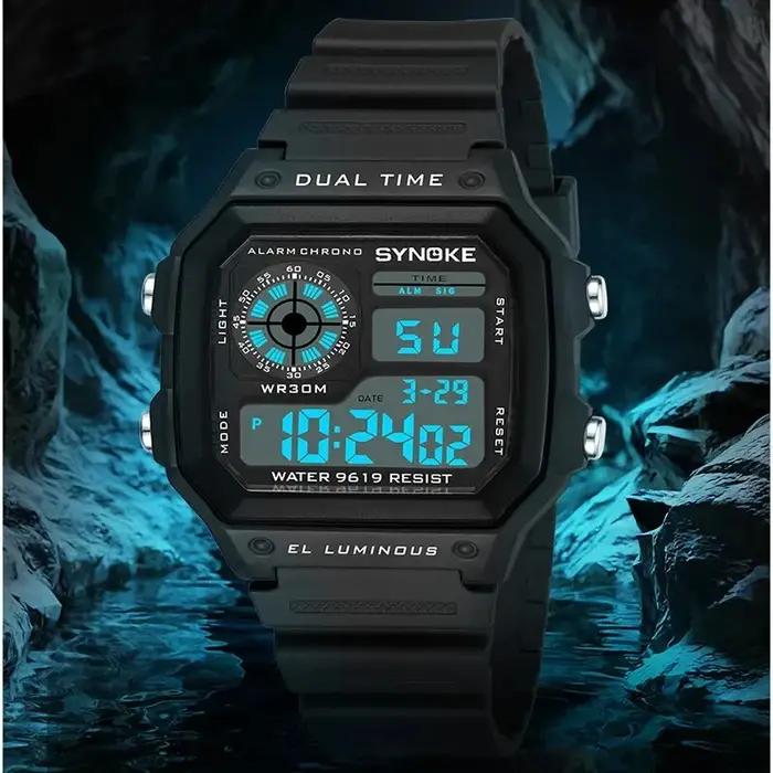 SYNOKE-Montres numériques étanches pour hommes et femmes, montre-bracelet de sport Shoous, multifonc