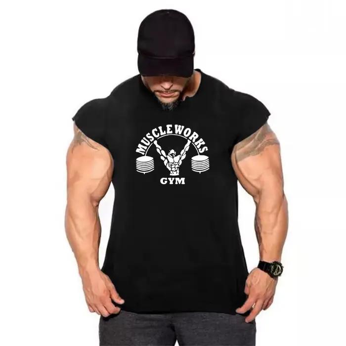 Nouvelle marque d'été gilet coton vêtements de sport hommes débardeurs sans manches t-shirt équipeme