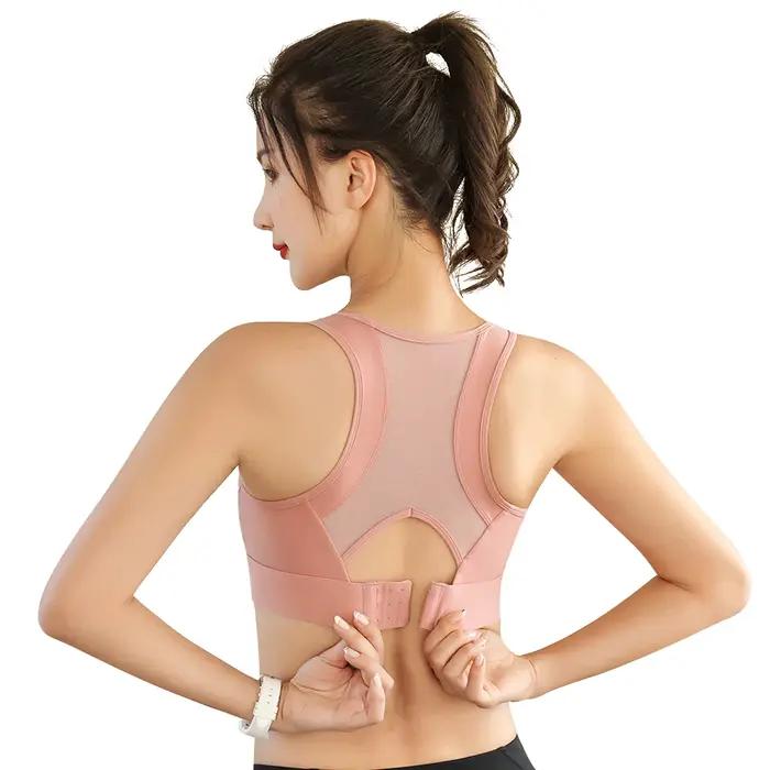 Soutien-gorge de Fitness pour femme, Push Up, sans fil, boucle réglable, maille, Nylon, Yoga, entraî