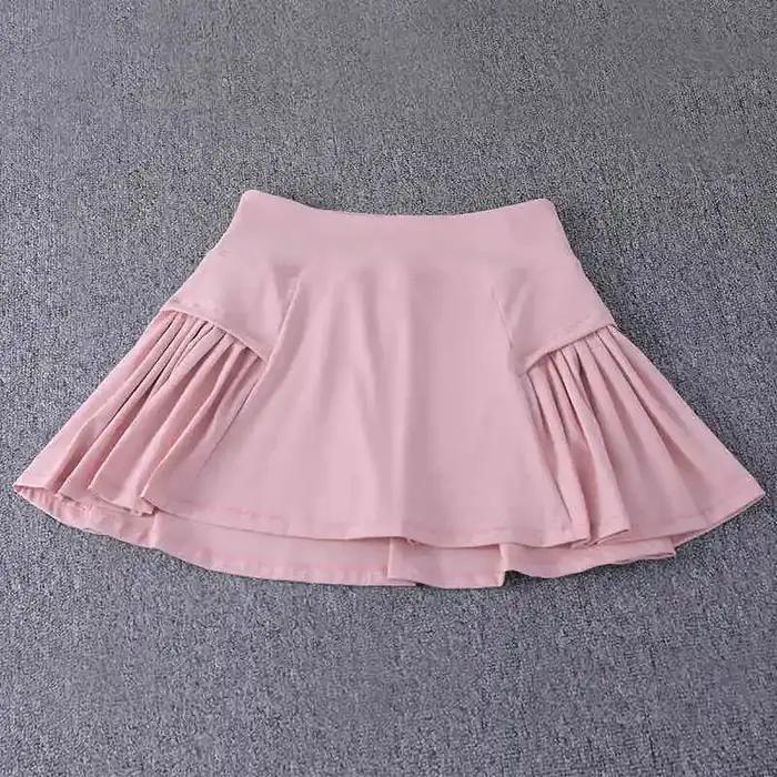 Jupe courte de sport ; pseudo jupe de course deux pièces pour femme; combinaison de badminton d'été;