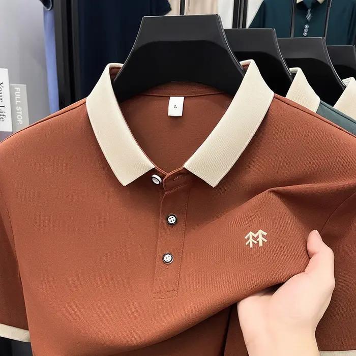 Designer marque mercerisé coton manches courtes polo shirt été nouveau style coréen Casual hommes t