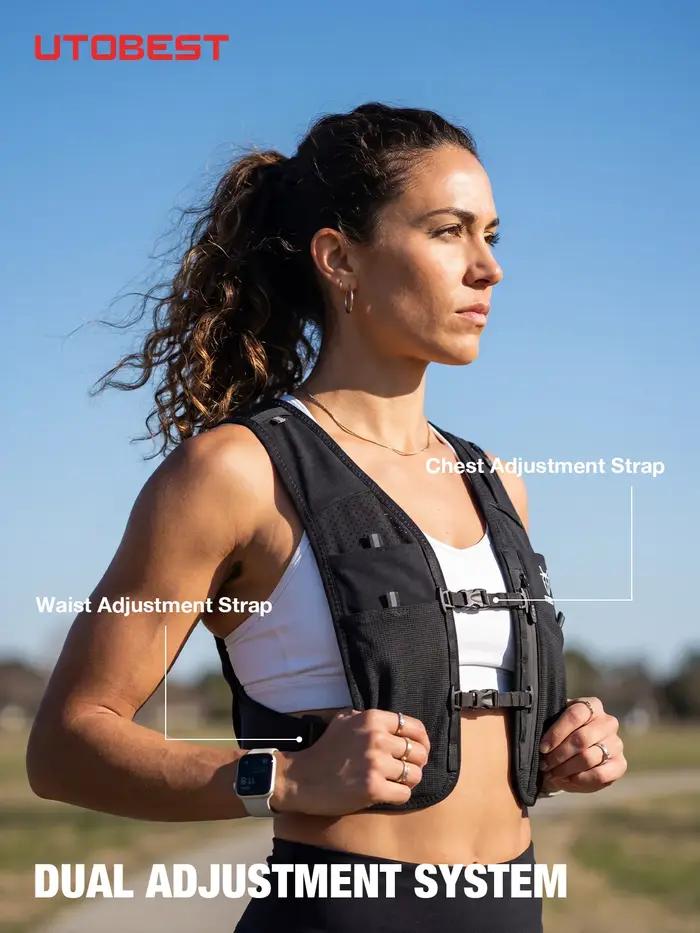 Gilet d'hydratation réfléchissant UTOBEST UTR113 avec support de téléphone réglable, sac d'hydratati
