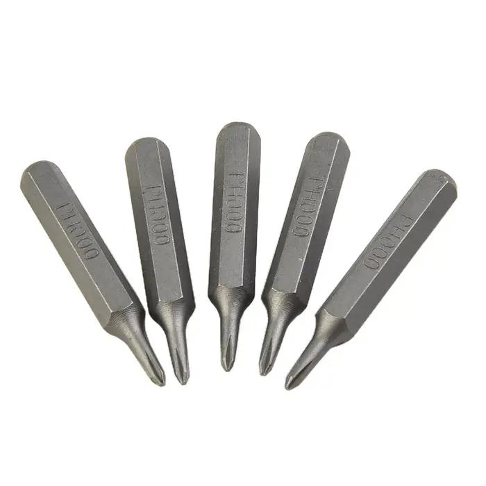 Embouts de tournevis cruciforme H4 × 28mm PH0000 PH000 PH00 PH0 PH1 PH2 4mm tige hexagonale bricolag