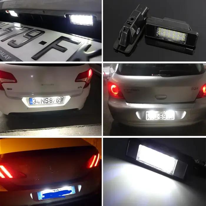 Lampe LED pour plaque d'immatriculation, 2 pièces, pour Renault Clio 3 4Master 2 3 Trafic 3 Megane 2