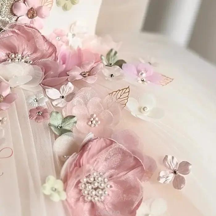 Robe de mariée d'été pour filles, tenue de princesse florale pour premier anniversaire, tenue de con