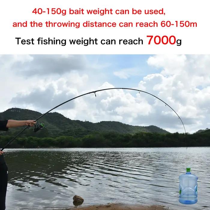 BIUTIFU 2 pointes canne à pêche carpe 3.5lb 7 Sections 4.2/3.6/3.0m 30t fibre de carbone voyage lanc