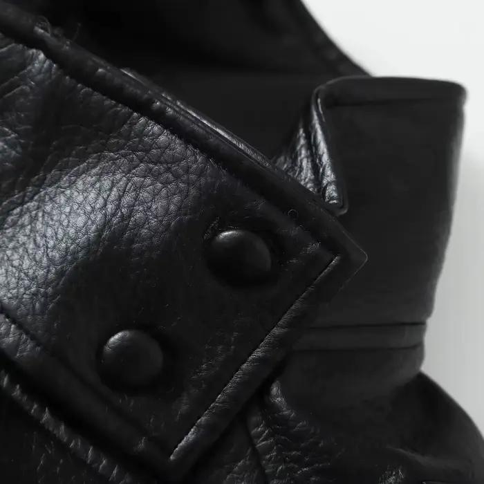 KONDALA décontracté Chic noir en cuir vestes femmes à manches longues boutons élastique surdimension