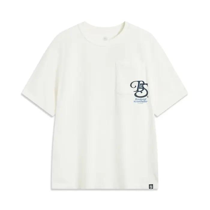 T-shirt Li-Ning BadFive basket-ball homme - 100% coton coupe ample impression lettre streetwear