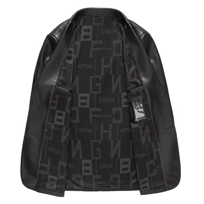 Veste en cuir coupe cintrée pour hommes, Blazer de haute qualité, tendance, assorti avec tout, pour