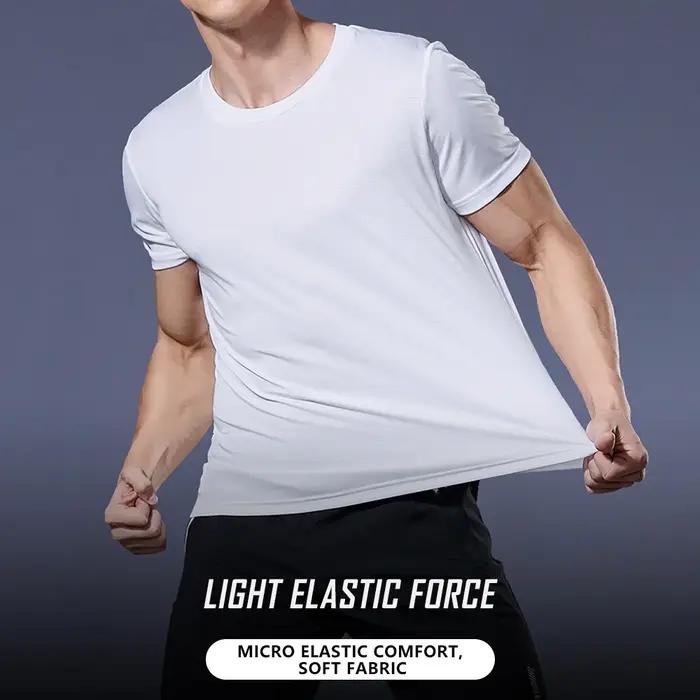 T-shirt sport homme séchage rapide - Col rond pour running et entraînement évacuation humidité