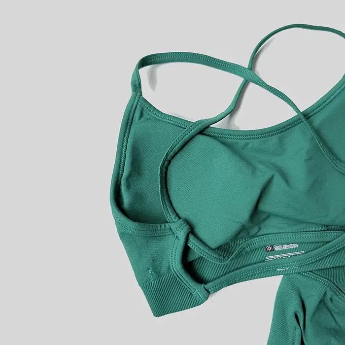 Combinaison de levage de hanche pêche, soutien-gorge de sport croisé dans le dos, antichoc, short à