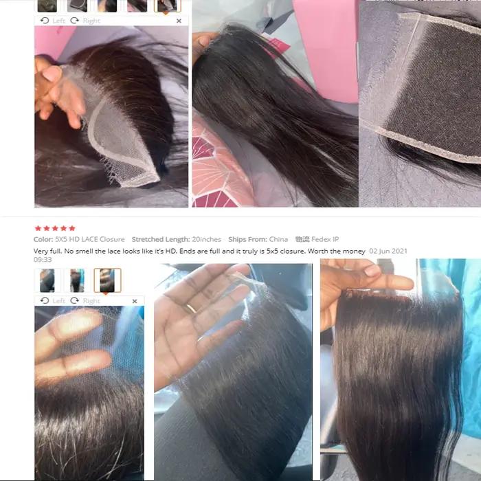 Wow Angel-Perruque de Cheveux Humains Lisses, Fermeture en Dentelle HD, Peaux Fondues, Pre-Plucked,