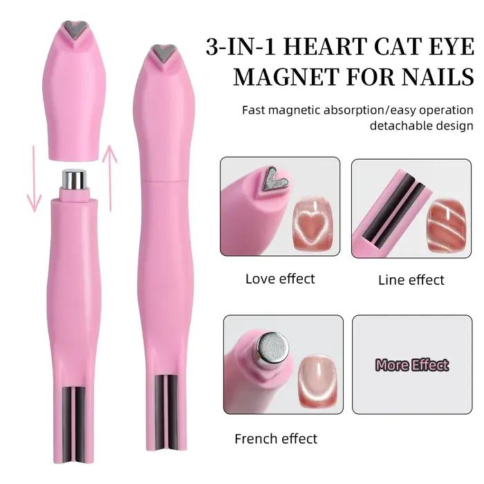 Aimants détachables 3 en 1 pour Nail Art, effet œil de chat, motif serpent, Nail Art français pour b